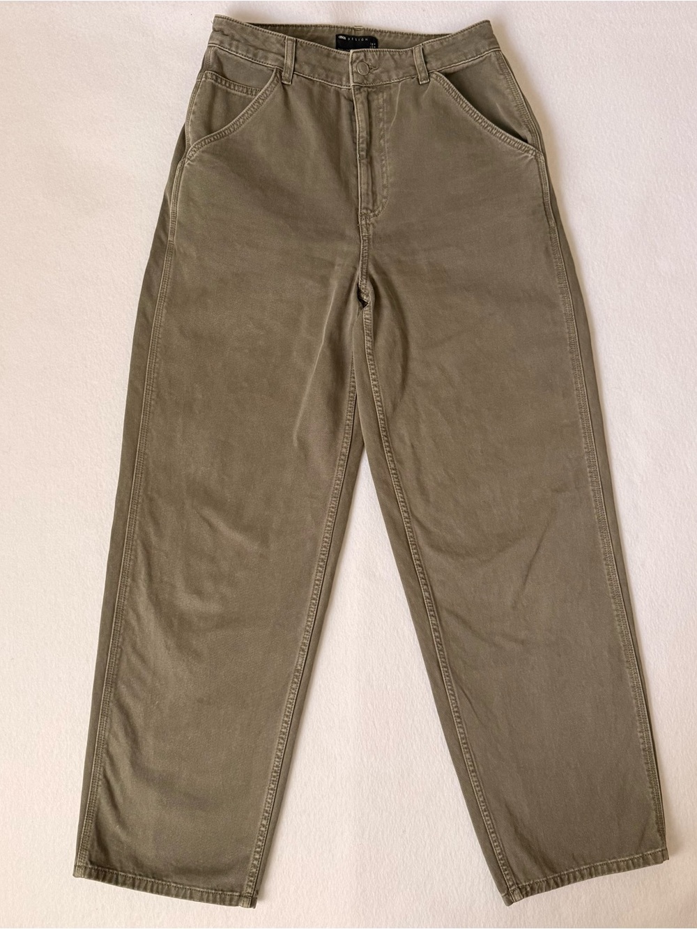 ASOS Design Wide Leg Chino Pants Olive Green Women’s US 6